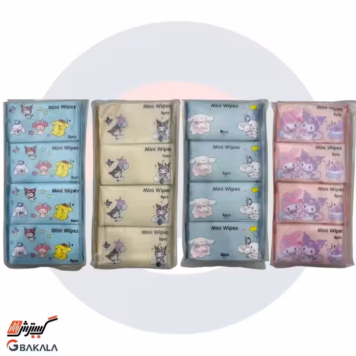 دستمال مرطوب پاکتی 8 بسته 8 عددی