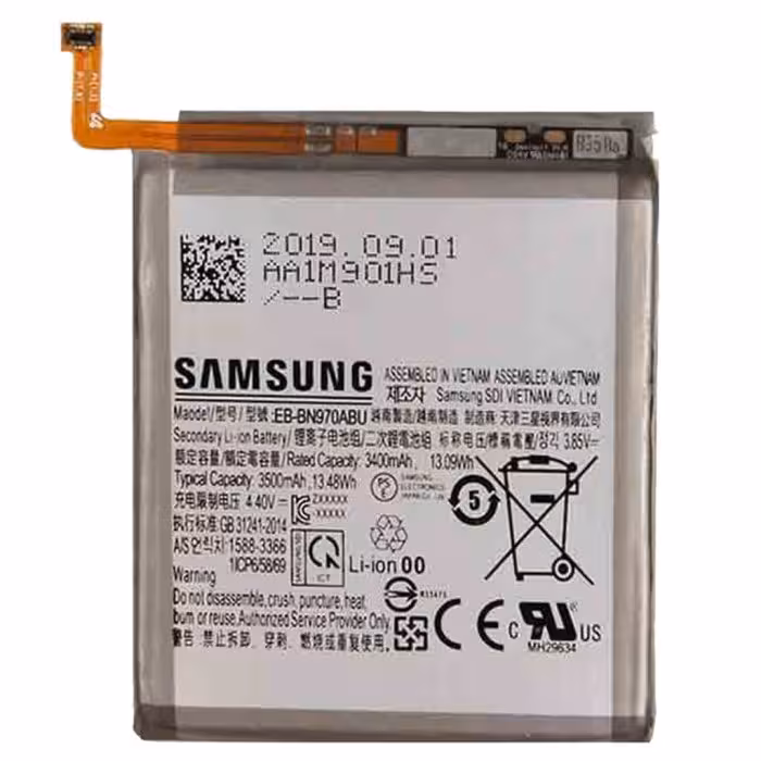 باتری اورجینال سامسونگ GALAXY NOTE 10 مدل EB-BN970ABU ظرفیت 3500 میلی‌آمپر ساعت