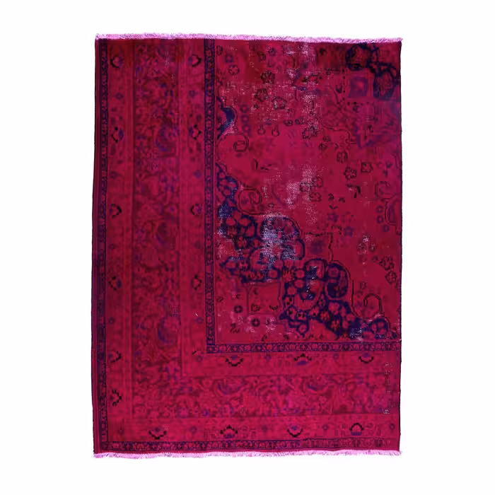 فرش وینتج دستبافت رنگ شده دو متری کد 9916