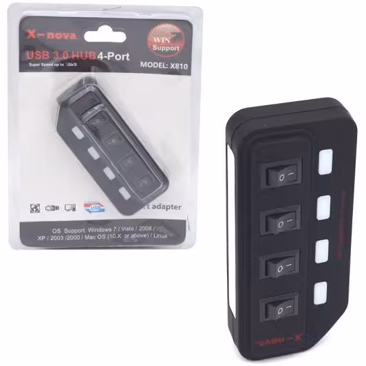 هاب USB3.0 آداپتور دار X-NOVA مدل X810
