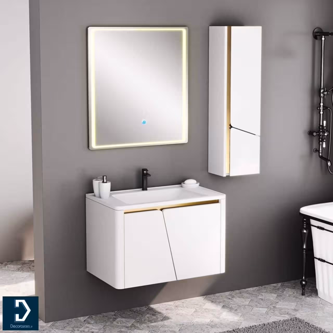 روشویی کابینتی لوکس کابین مدل 609A مشکی