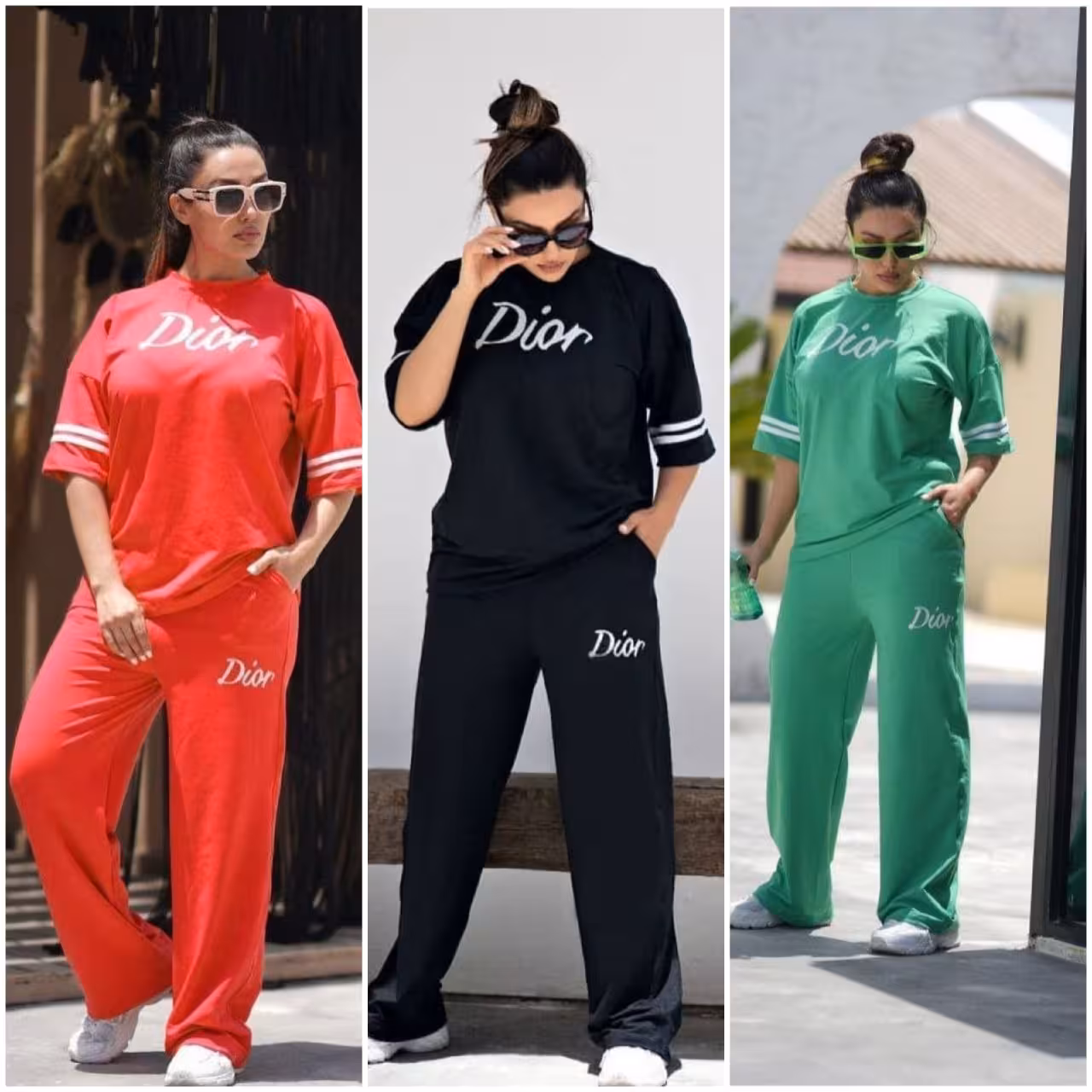 تیشرت شلوار ست دیور جنس اسپان بسیار شیک تنخور بی نظیر تنوع رنگی عالی