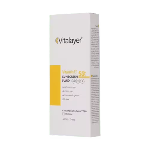 ضدآفتاب فلوئید بی رنگ ویتالایر SPF 50 ویتامین سی(50میل)