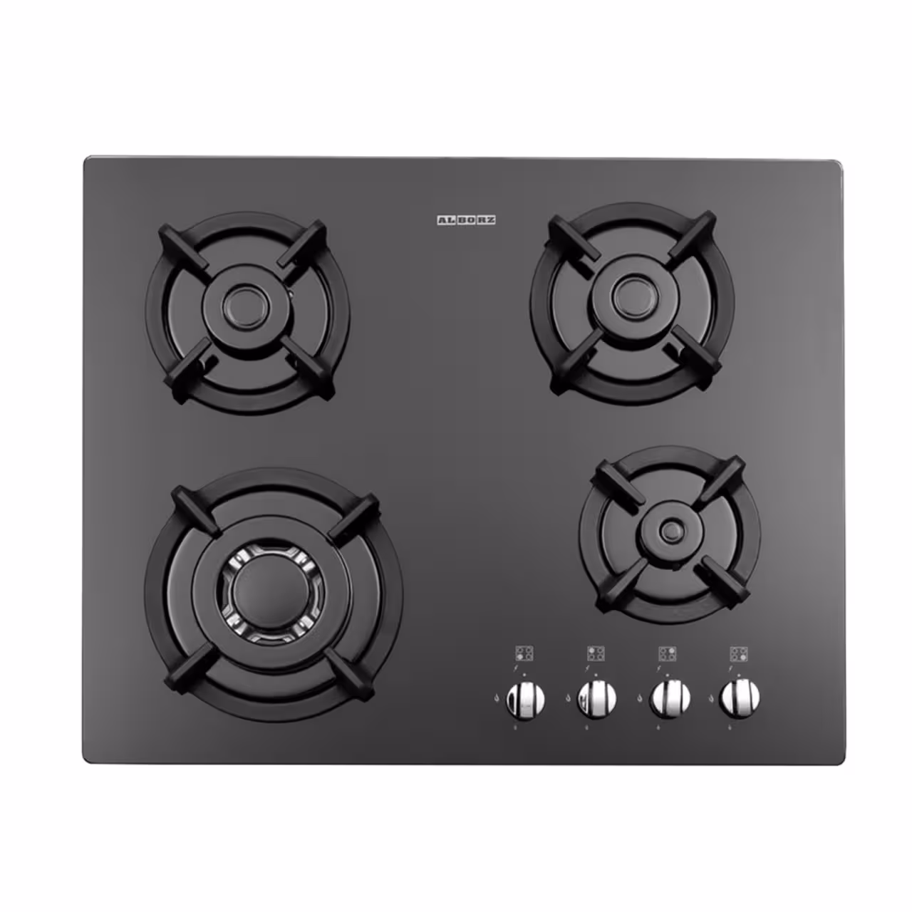 اجاق گاز صفحه ای شیشهای استیل البرز مدل G 4652  با قطعات ایرانی