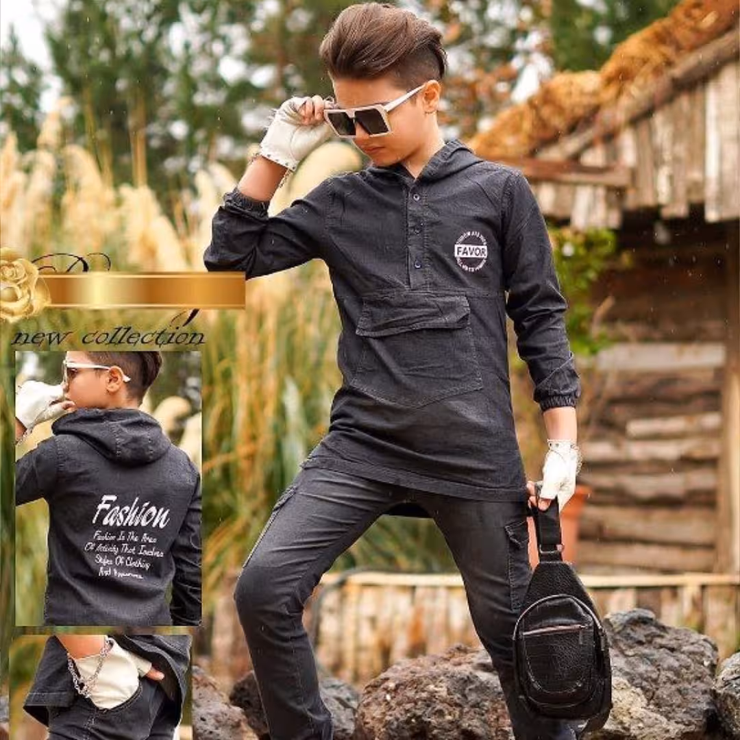 هودی وشلوا ر پسرانه دودی سایز 35تا60