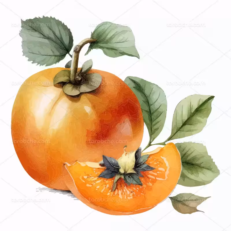 وکتور نقاشی خرمالو | گرافیک با طعم تربچه