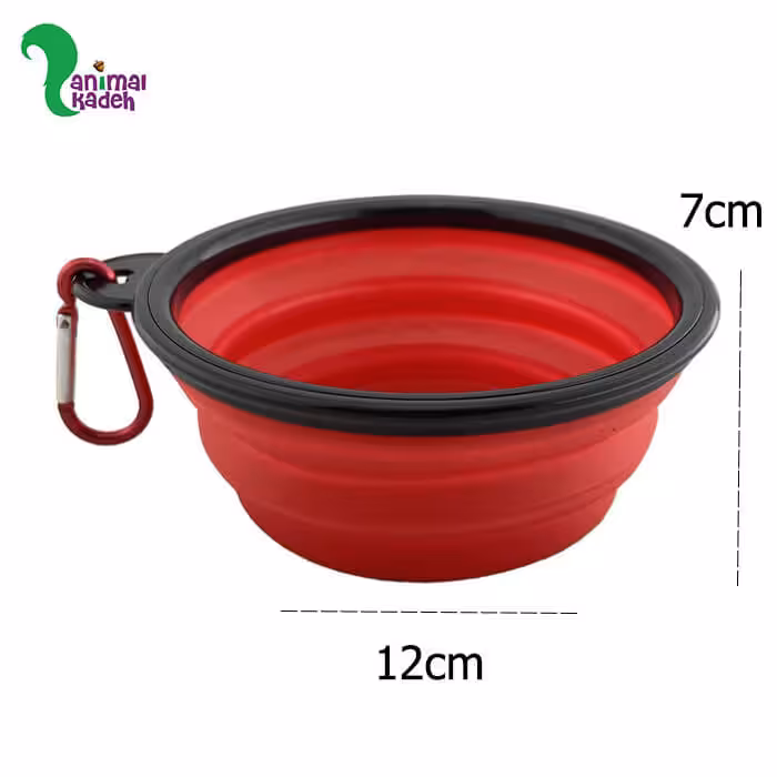 ظرف آب و غذای تاشو مسافرتی سیلیکونی سگ و گربه (لارج)