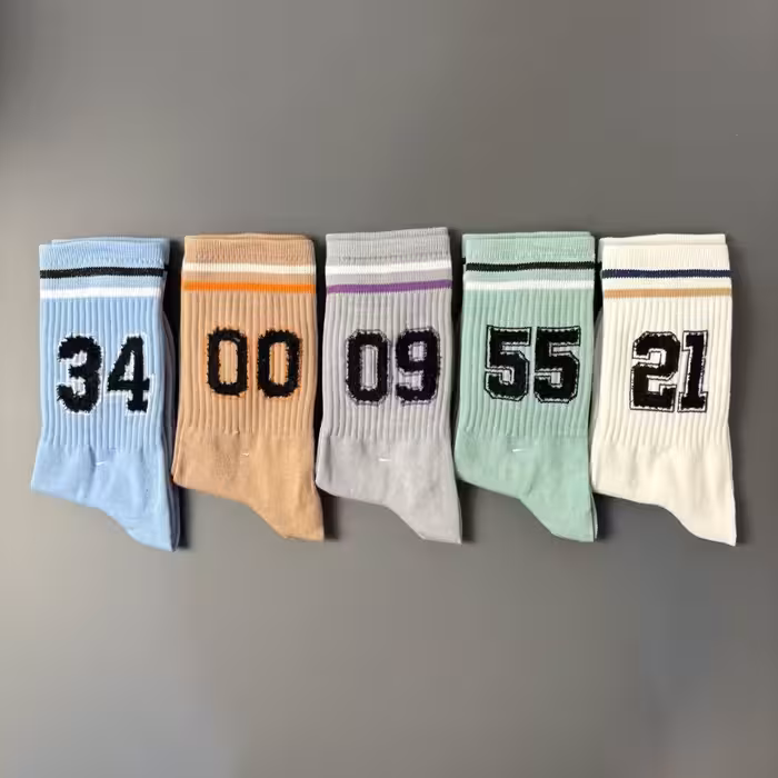 جوراب ساقدار دومینو نوشته دار سری اعداد