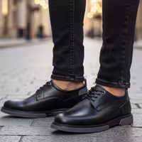 کفش چرم مردانه اسپرت کد SP045BK رنگی مشکی