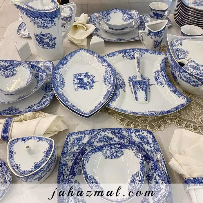 سرویس چینی پردیس طرح ویلیج 105 پارچه کد 468