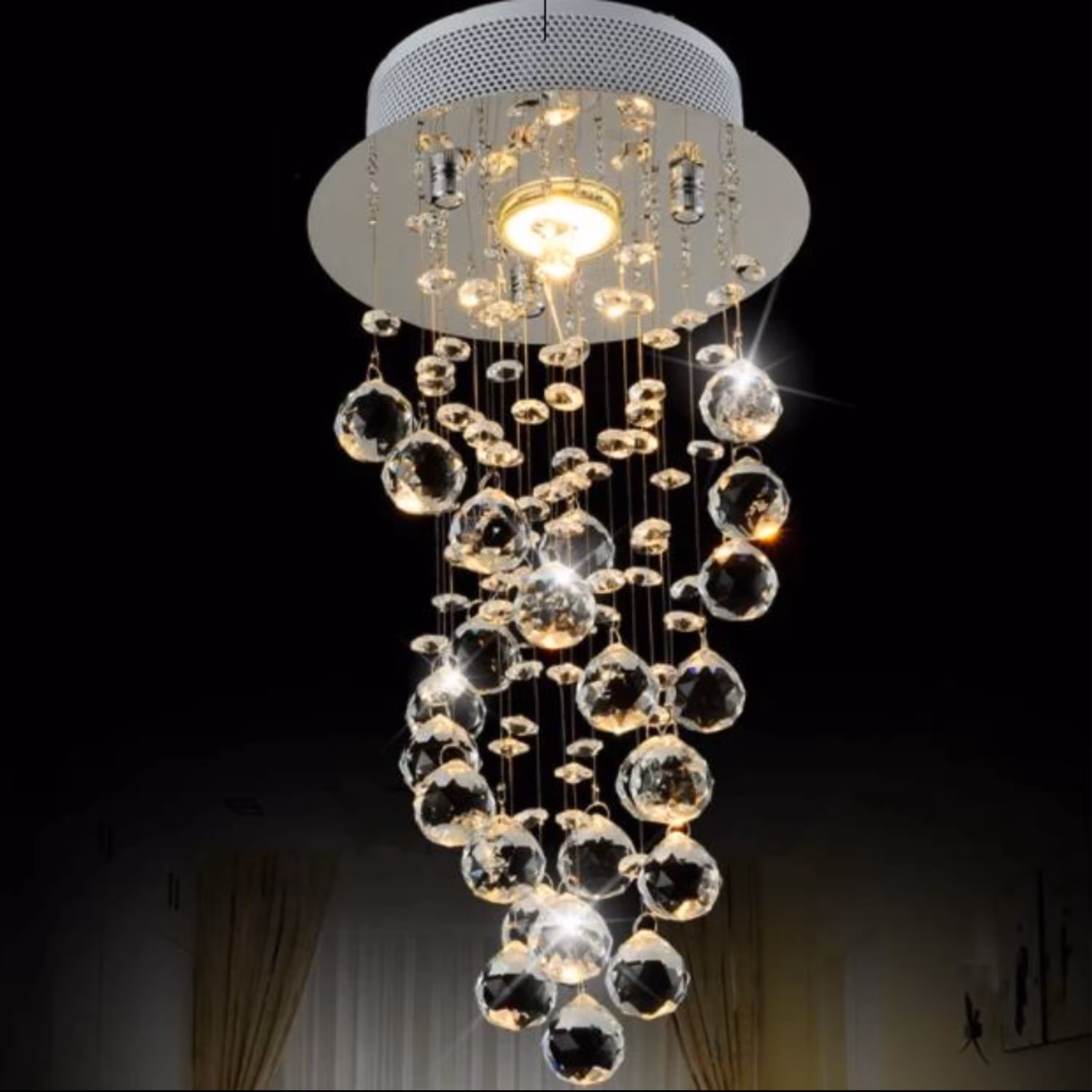 لوستر ریسه ای کریستالطرح مارپیچ دو تایی