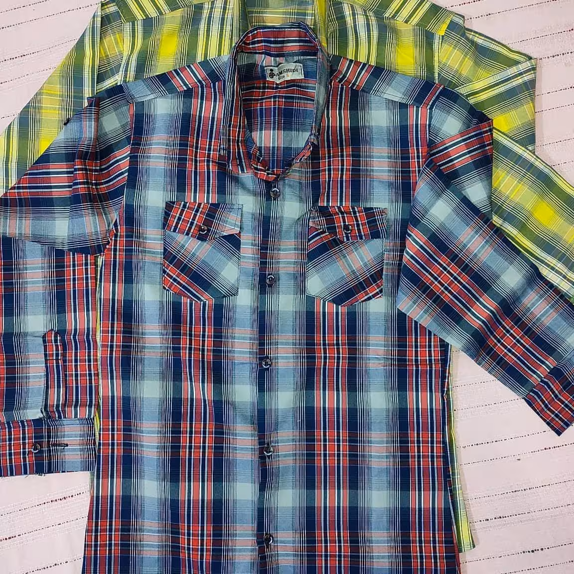 پیراهن پسرانه چهارخونه جنس با کیفیت لیمویی  فقط یه دونه مونده