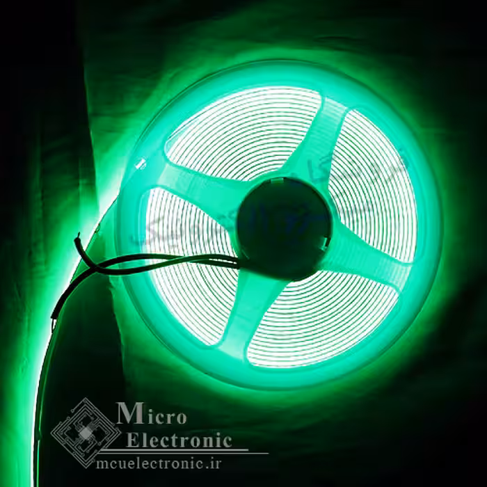 نواری COB تراکم 320 سبز 12 ولت رول 5 متری