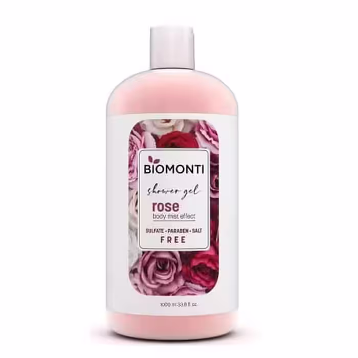 شامپو بدن بیومونتی Biomonti مدل Rose Oil حجم 1000 میل