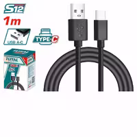 کابل USB Type-A به Type-C برند TOTAL مدل TIUCC01 با طول 1 متر، برای شارژ و انتقال داده پرسرعت و مطمئن.