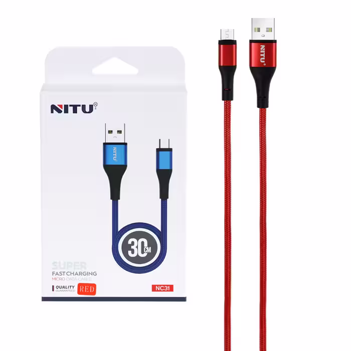 کابل USB به Micro-usb نیتو NITU NC31 طول 30 سانتیمتر 2.4 آمپر
