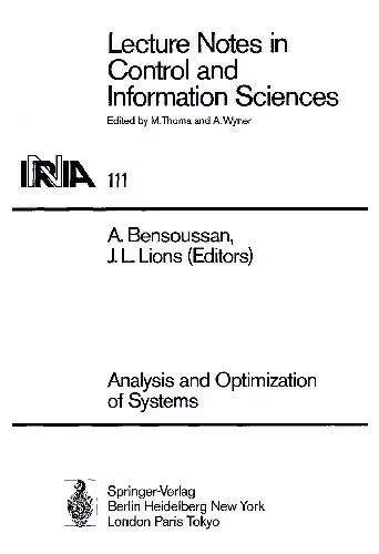 خرید و دانلود نسخه کامل کتاب Analysis and Optimization of Systems