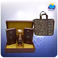 خیام و باباطاهر و گلستان و بوستان پالتویی چرم با گلدان الماس تراش 16