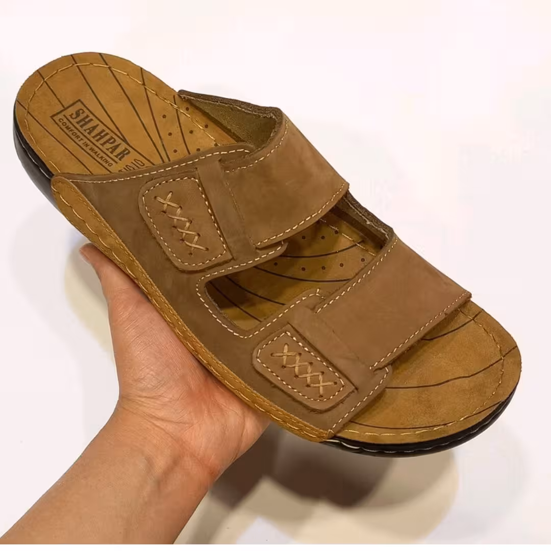 صندل مردانه چرم طبیعی شهپرمدل ماهان108