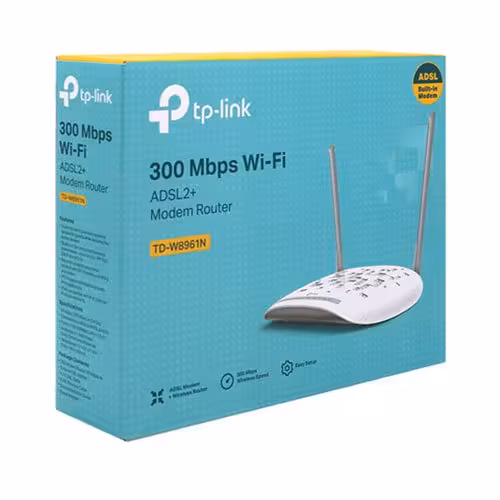 مودم ADSL برند tp-link مدل TD-W8961N  سفید سرعت 300Mbps