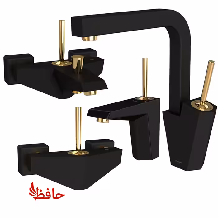 ست شیرالات شودر مدل تیفانی مشکی طلایی