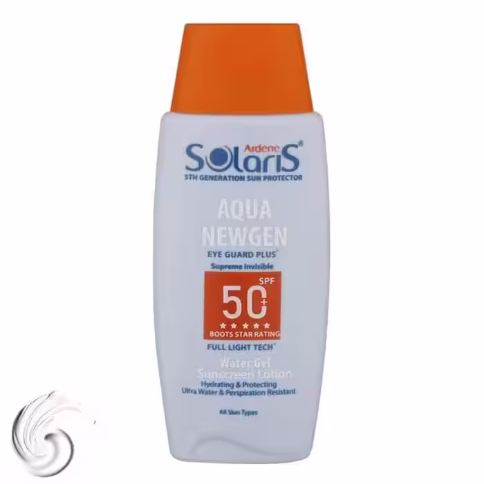 ضدآفتاب فاقد چربي بي رنگ Solaris سولاريس مدل آکواژن SPF50 میل 100