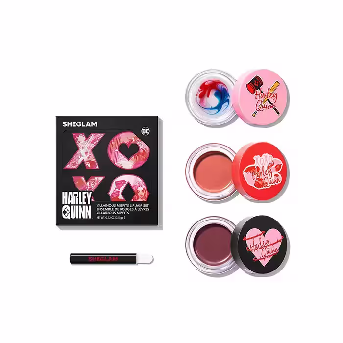 ست بالم لب کاسه ای هارلی کویین شیگلمHarley Quinn X SHEGLAM Villainous Misfits Lip Jam Set