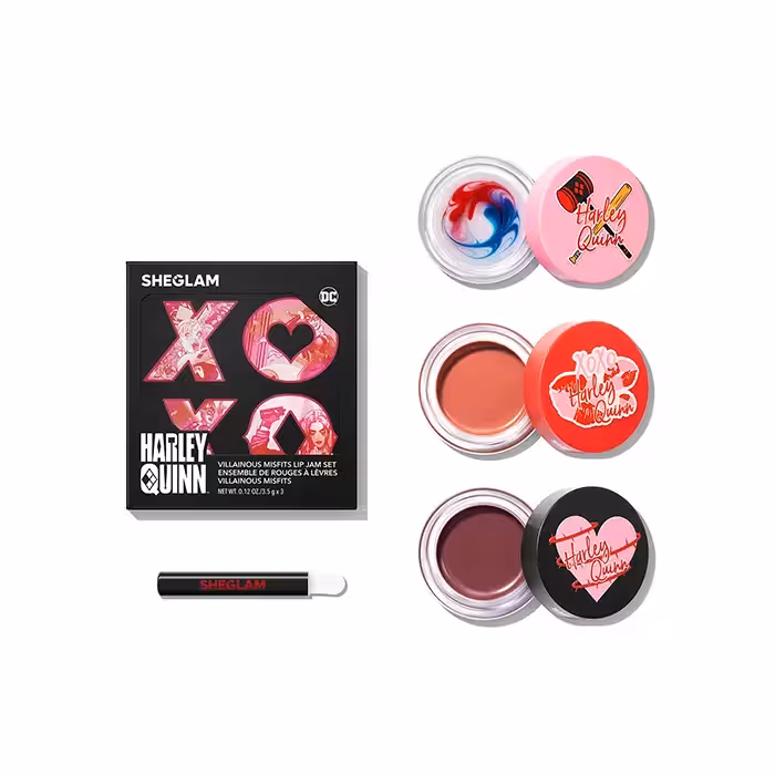 ست بالم لب کاسه ای هارلی کویین شیگلمHarley Quinn X SHEGLAM Villainous Misfits Lip Jam Set