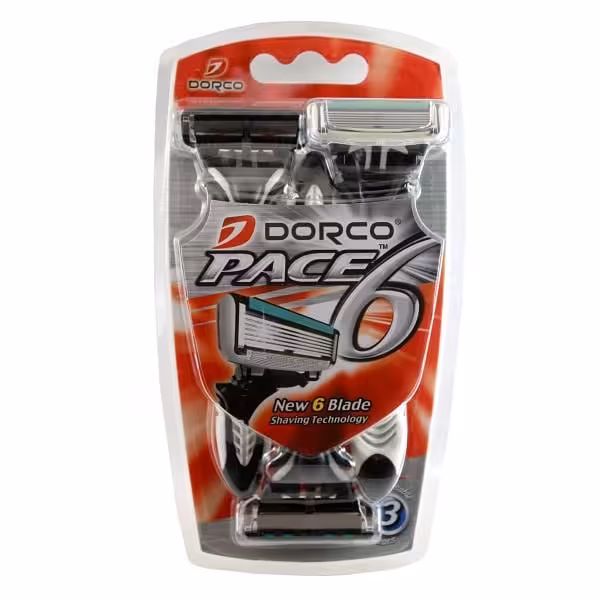 خودتراش مردانه دورکو 6 تیغ Dorco (ژیلت 6 دورکو) تیغ دورکو بسته 3 عددی