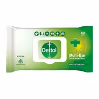 دستمال مرطوب دتول Dettol مدل Original مناسب پوست و سطوح بسته 40 عددی