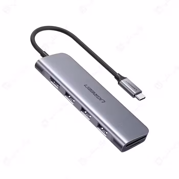 هاب 6 پورت Type C به USB 3.0 با یک پورت HDMI و درگاه کارت حافظه یوگرین 70410 CM195