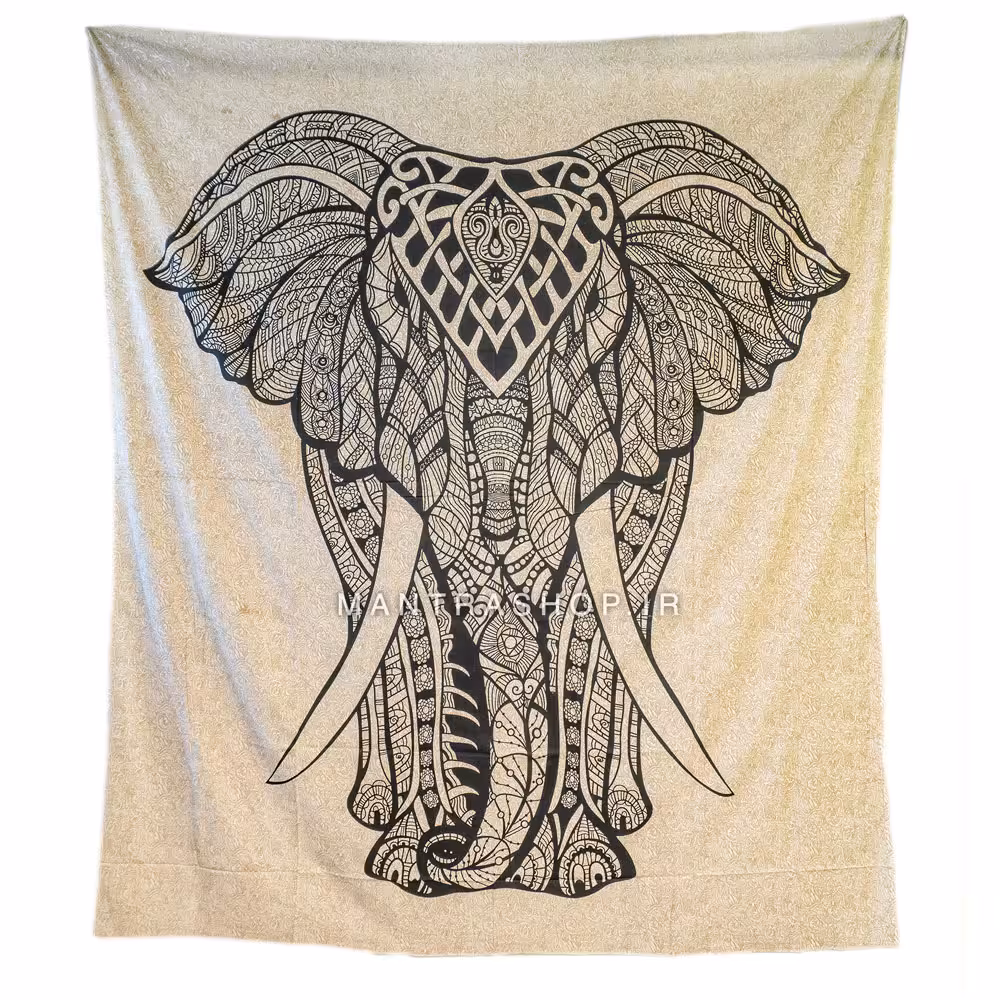 بکدراپ تپستری هندی طرح فیل (روتختی دو نفره) کد 501