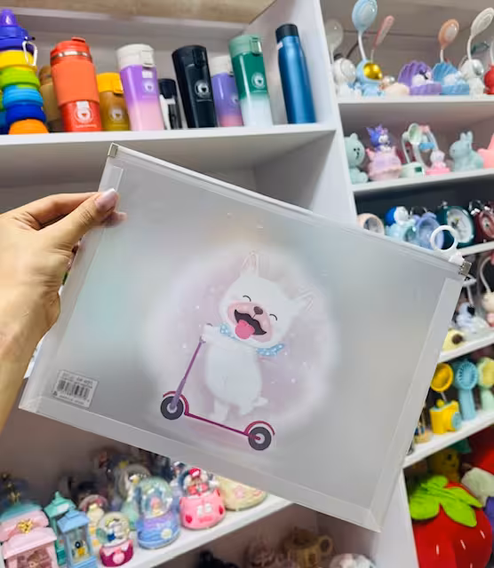 پوشه طلقی شفاف طرح سگ اسکیت سوار