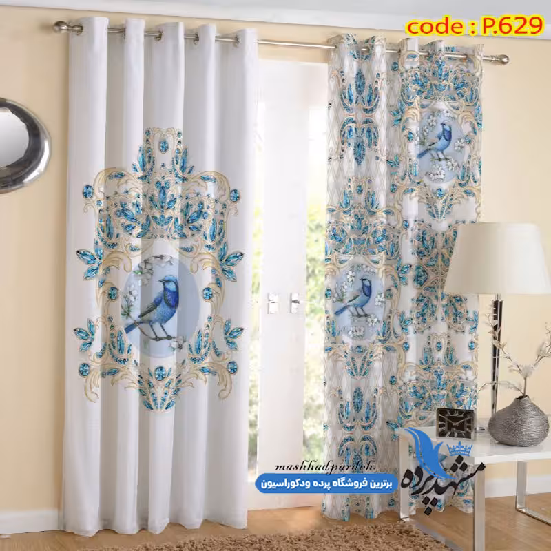 پرده پانچ فانتزی طرح جوهر نشان کد p-629