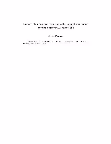 خرید و دانلود نسخه کامل کتاب Superdiffusions and Positive Solutions of Nonlinear PDEs