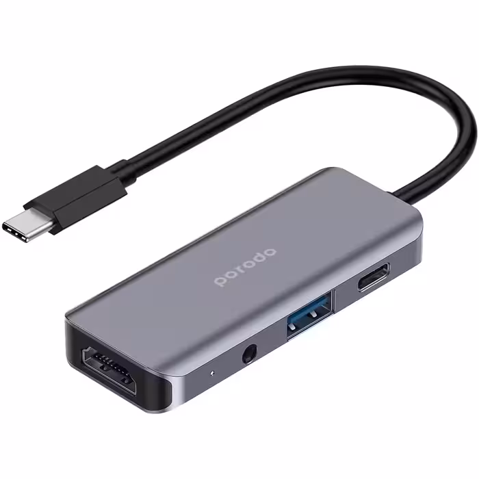 مولتی پورت پرودو مدل Porodo 4in1 USB-C Hub PD-41CHB-GY