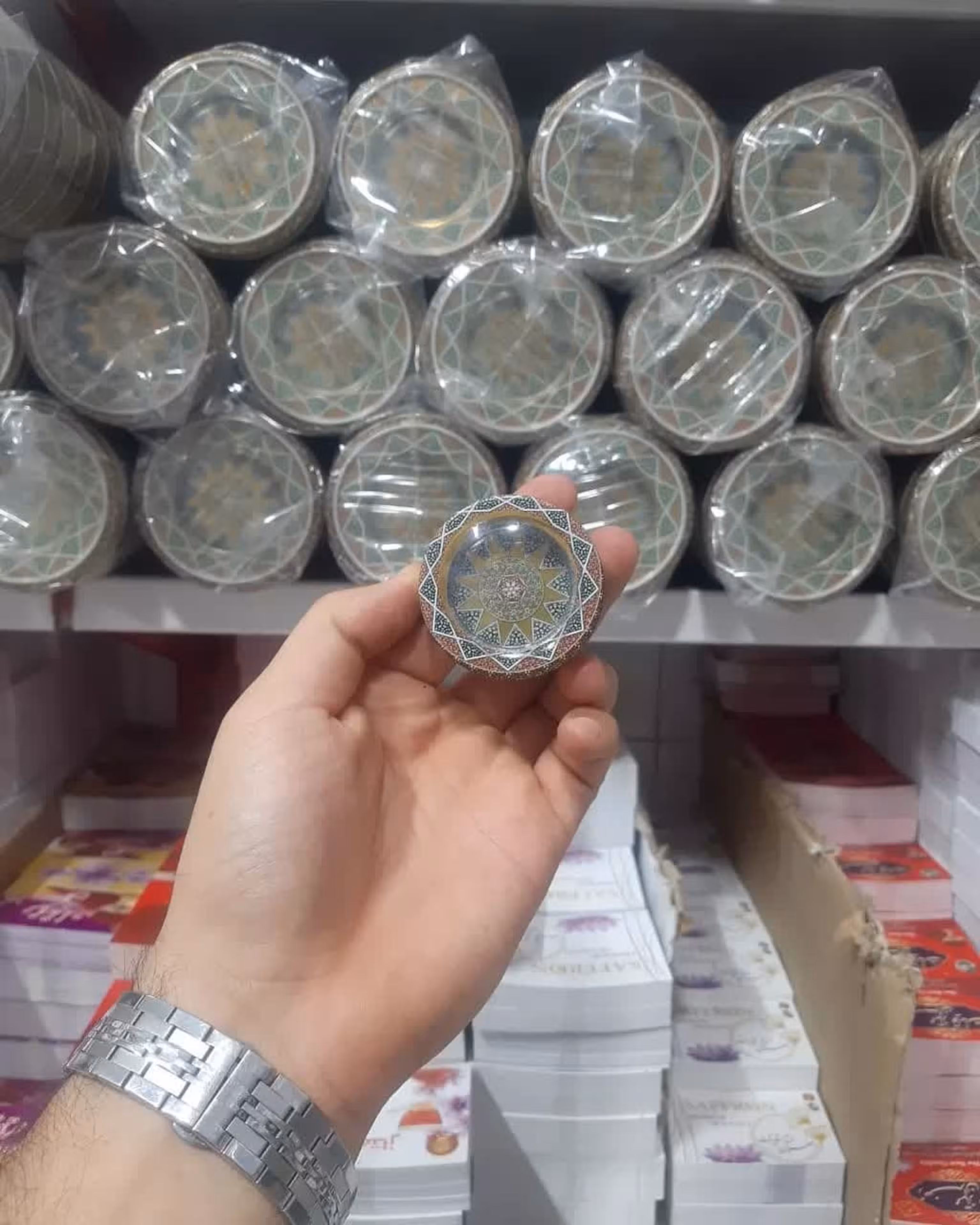 ظرف زعفران طرح خاتم یک گرم نقلی دو طرفه