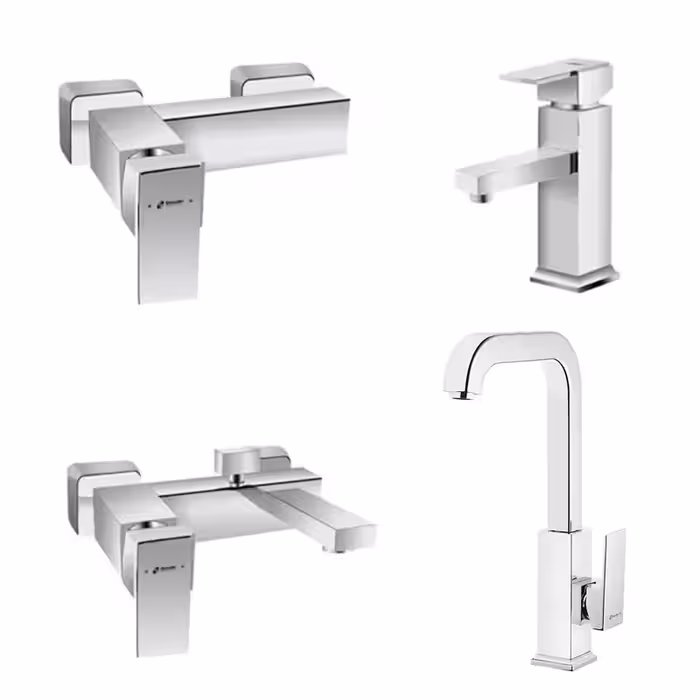 ست کامل شیرآلات شودر مدل اروپا کروم