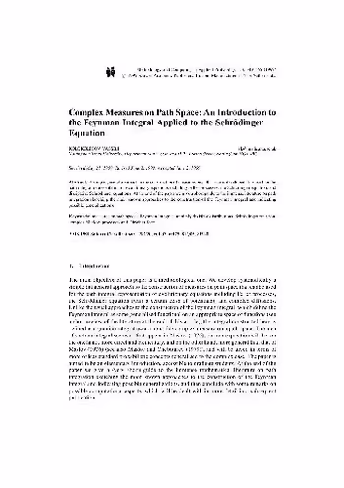 خرید و دانلود نسخه کامل کتاب Complex measures on path space: intro. to the Feynman integral