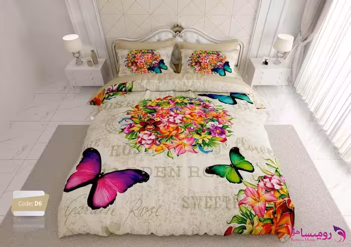 قیمت و خرید سرویس روتختی طرح پروانه دو نفره برند ترکسان کد d6
