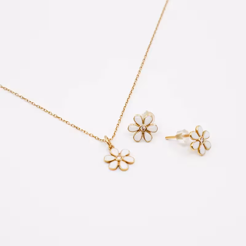 نیم ست طرح گل بابونه