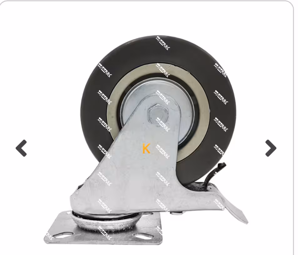 چرخ گردان ترمزدار پیچی طوسی سایز 10 سانتی متر