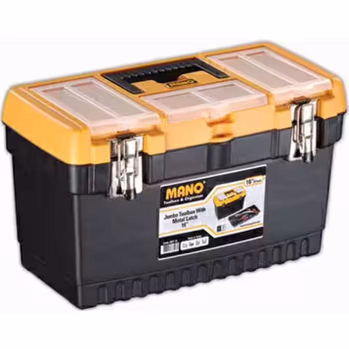 جعبه ابزار 16اینچ قفل فلزی به همراه اورگانایزر کد JMT16 مانو