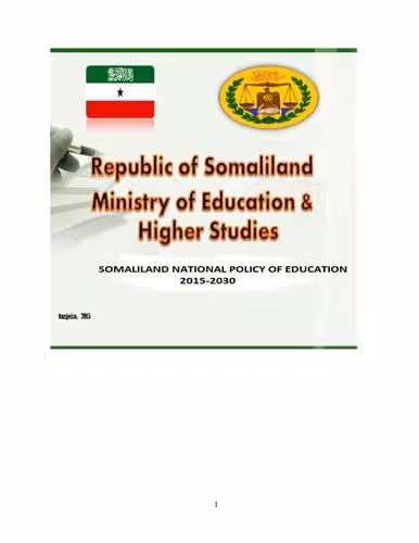 خرید و دانلود نسخه کامل کتاب Somaliland National Policy of Education 2015-2030