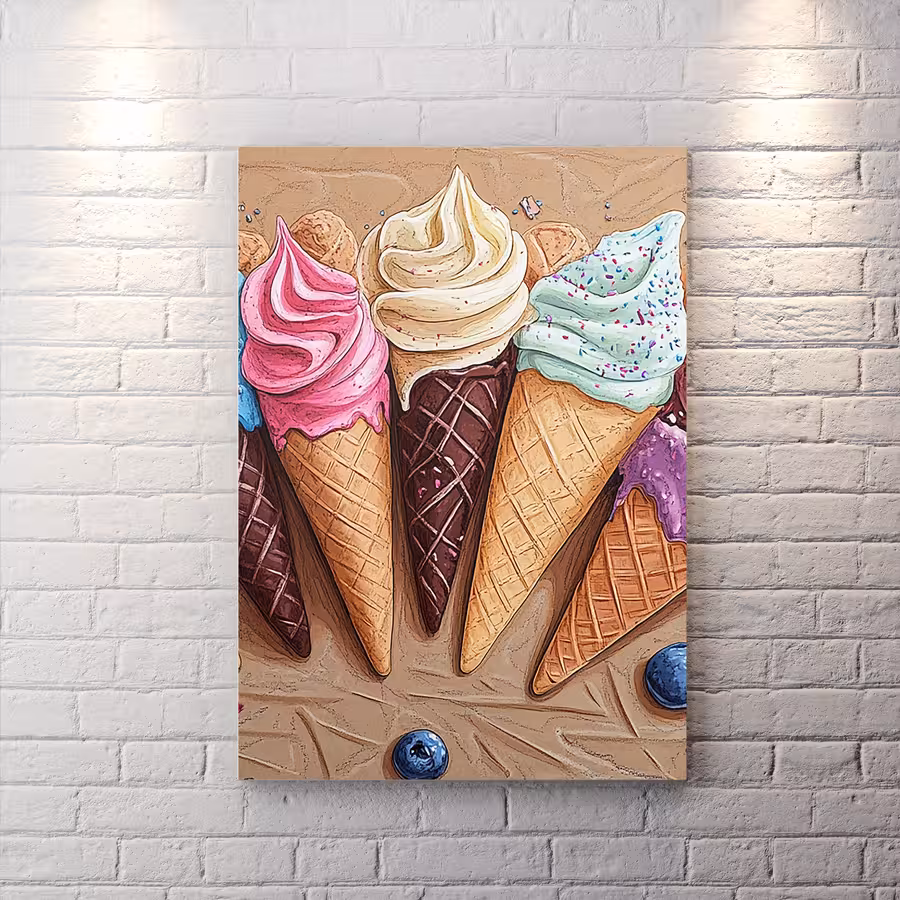 تابلو شاسی بستنی قیفی  میوه ای HQCs-2299