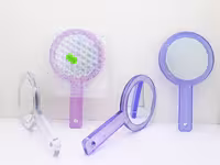 آینه آرایشی دسته دار 2 طرفه کوچک (پست پیشتاز پس کرایه)