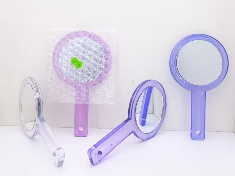 آینه آرایشی دسته دار 2 طرفه کوچک (پست پیشتاز پس کرایه)