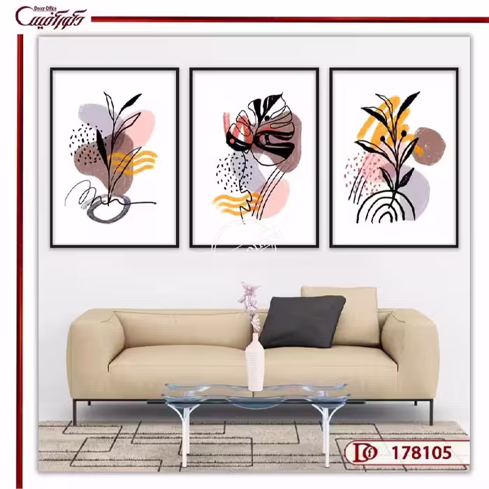 تابلو سه تکه دکوراتیو مینیمال L178105