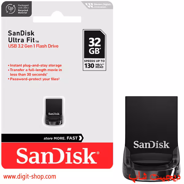 فلش 32 گیگ سن دیسک USB 3.2 سرعت 130MB
