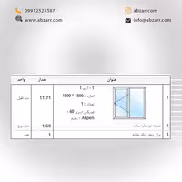 پنجره UPVC اندازه 1/5 در 1/5 (( اقساط یک ساله ))